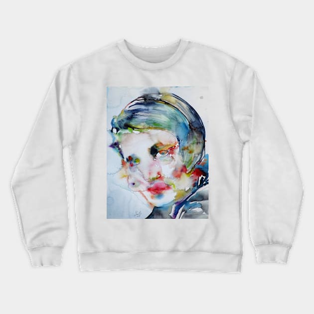 AYN RAND watercolor portrait .1 Crewneck Sweatshirt by lautir